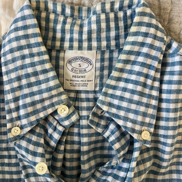Brooks Brothers Blue and White Gingham Casual Shirt - Picture 1 of 3